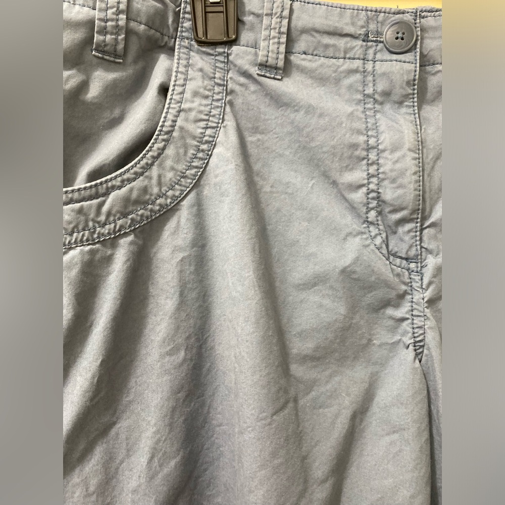 ❤️🥰Izod Capri Tie Cropped Ankle Gray Blue Cargo Leisure Pants - Picture 3 of 9